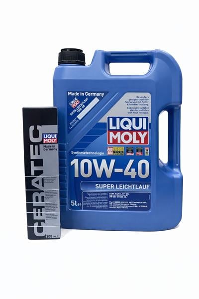 LIQUI MOLY Super Leichtlauf 10W-40 5L & LIQUI MOLY 7181 Cera Tec 300 ml Motor Yağı Katkısı - Motor Bakım Seti