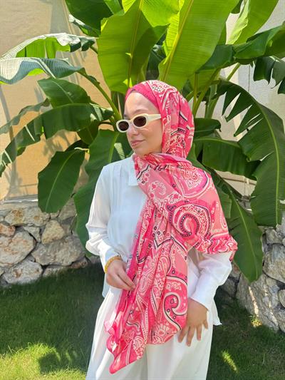 Anka Modal Pamuk Şal - Pembe