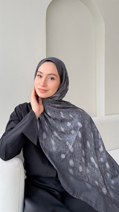 Bambi Bambu Kraş Şal - Koyu Gri