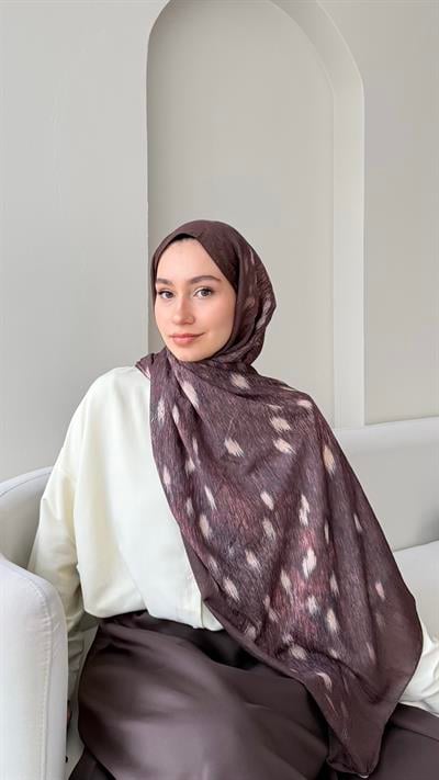 Bambi Bambu Kraş Şal - Koyu Vizon