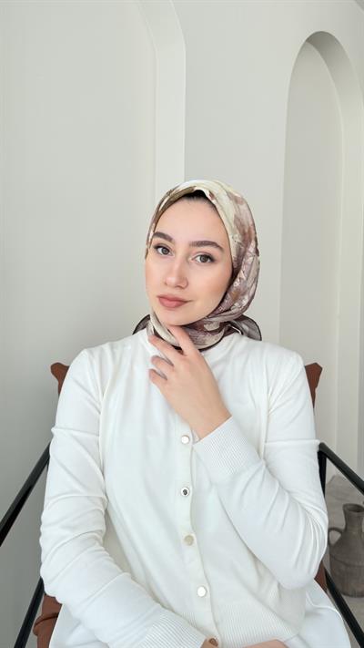 Batik Bambu Kraş Eşarp - Kahve