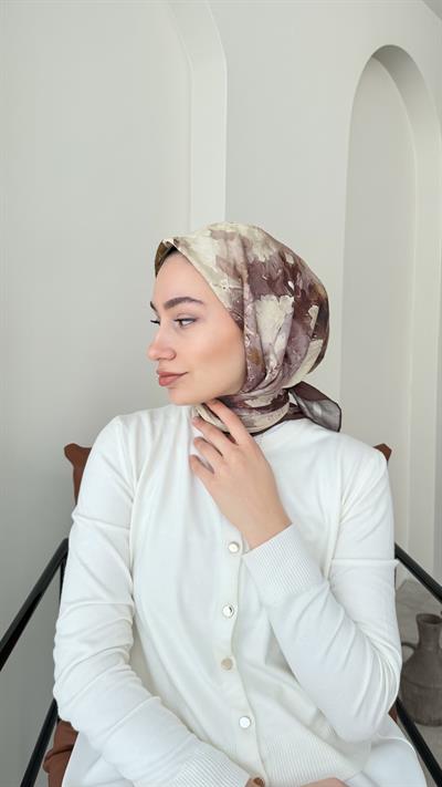 Batik Bambu Kraş Eşarp - Kahve