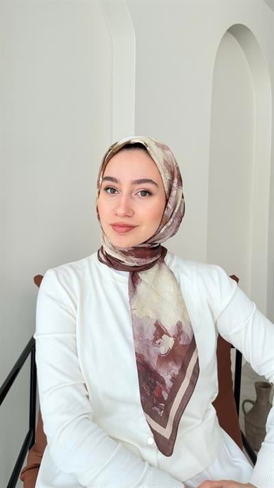 Batik Bambu Kraş Eşarp - Kahve