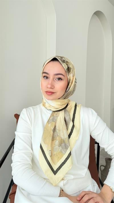 Batik Bambu Kraş Eşarp - Sarı