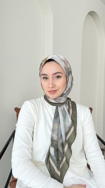 Batik Bambu Kraş Eşarp - Soft Yeşil