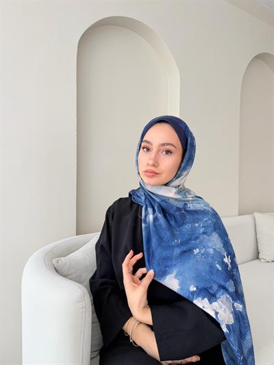 Batik Bambu Kraş Şal-Lacivert