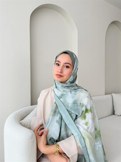 Batik Bambu Kraş Şal-Mint Yeşili