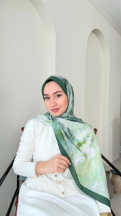 Batik Bambu Kraş Şal-Zümrüt Yeşili