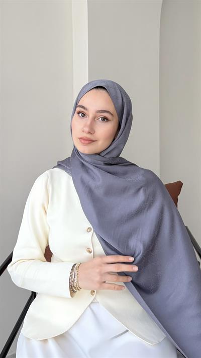 Dalya İpeksi Jakar Şal - Koyu Gri