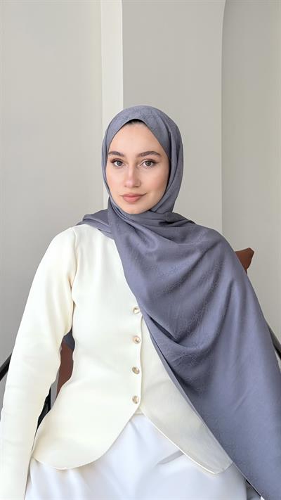 Dalya İpeksi Jakar Şal - Koyu Gri