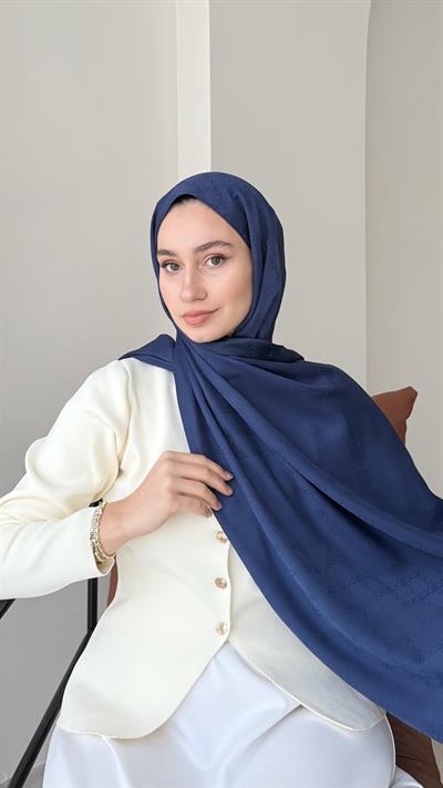 Dalya İpeksi Jakar Şal - Lacivert