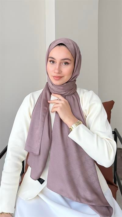 Dalya İpeksi Jakar Şal - Pembemsi Vizon