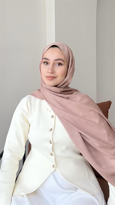 Dalya İpeksi Jakar Şal - Soft Pudra