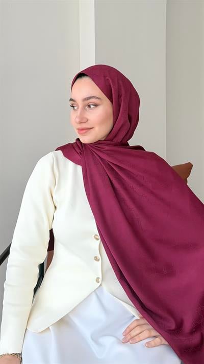 Dalya İpeksi Jakar Şal - Vişne Çürüğü