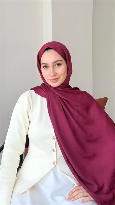 Dalya İpeksi Jakar Şal - Vişne Çürüğü