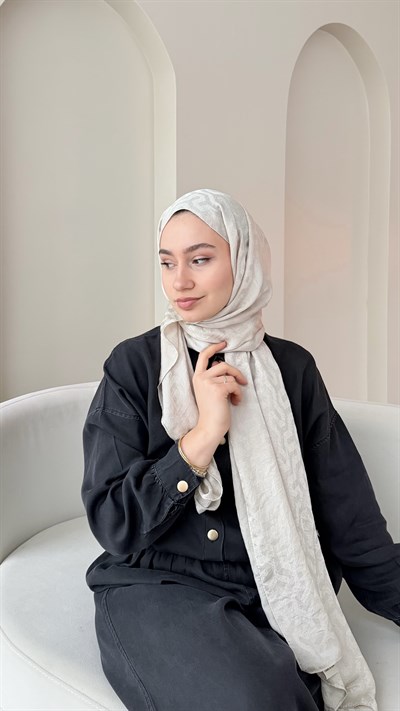 Elsa Shine İpeksi Pamuk Jakar Şal - Taş