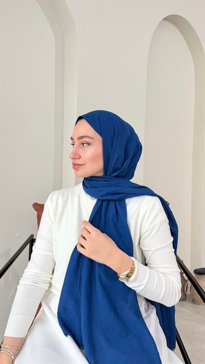 Leila Modal Pamuk Şal - Açık Lacivert