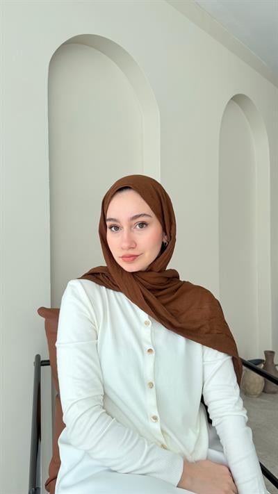 Leila Modal Pamuk Şal - Çikolata Kahve