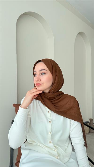 Leila Modal Pamuk Şal - Çikolata Kahve