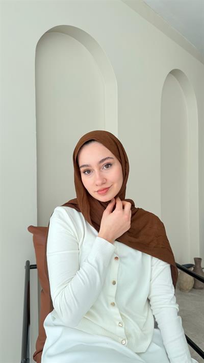 Leila Modal Pamuk Şal - Çikolata Kahve