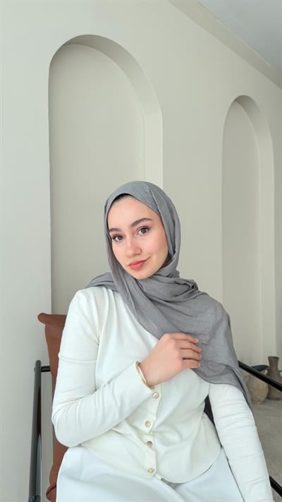 Leila Modal Pamuk Şal - Gri