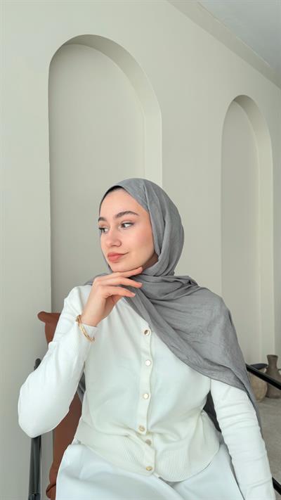 Leila Modal Pamuk Şal - Gri