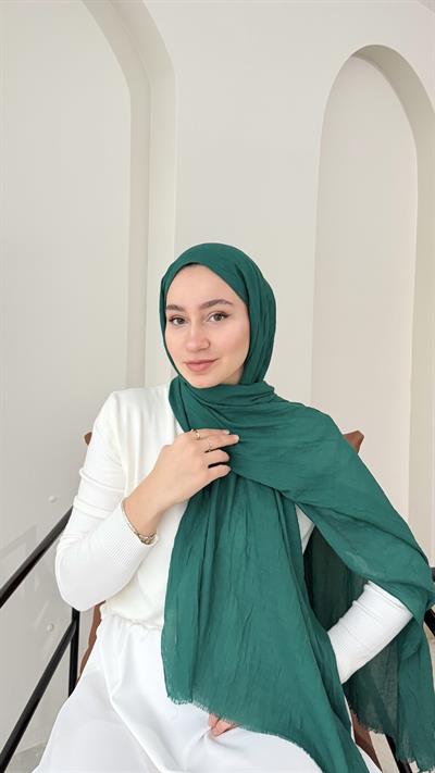 Leila Modal Pamuk Şal - Zümrüt Yeşili