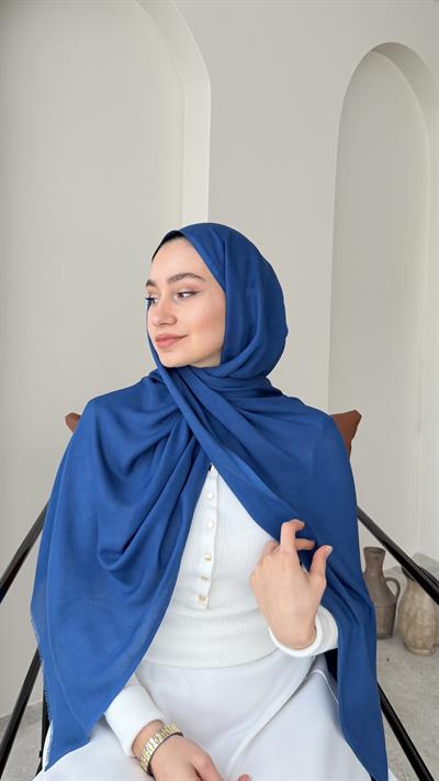 Lesa Kaşmir Viscon Şal - Açık Lacivert