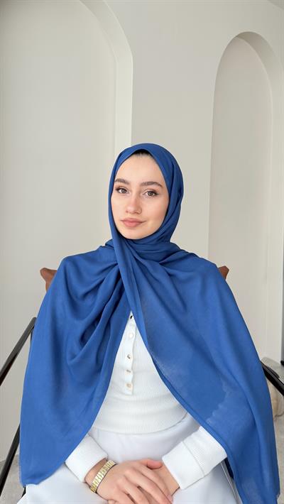 Lesa Kaşmir Viscon Şal - Açık Lacivert