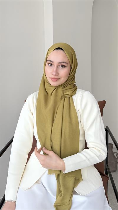 Lesa Kaşmir Viscon Şal - Açık Yağ Yeşili