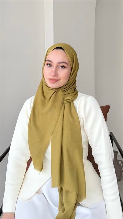 Lesa Kaşmir Viscon Şal - Açık Yağ Yeşili