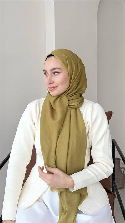 Lesa Kaşmir Viscon Şal - Açık Yağ Yeşili