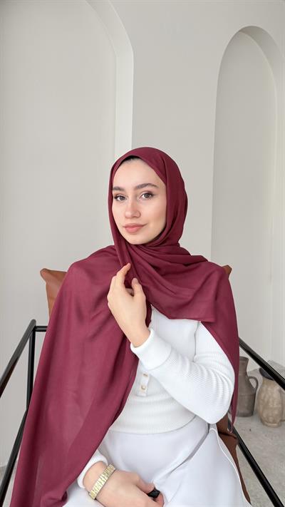 Lesa Kaşmir Viscon Şal - Bordo