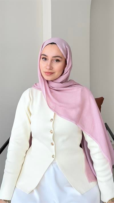 Lesa Kaşmir Viscon Şal - Toz Pembe