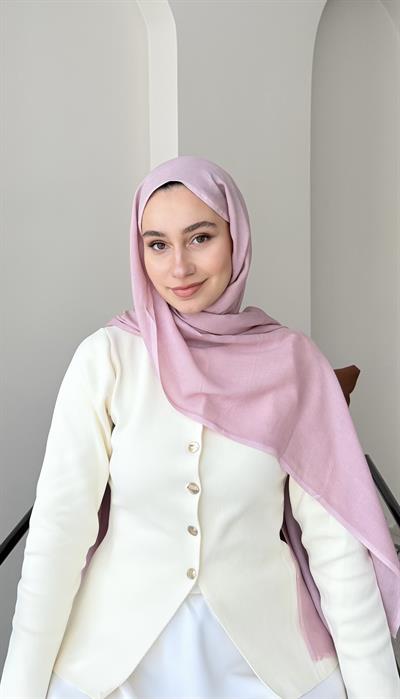 Lesa Kaşmir Viscon Şal - Toz Pembe
