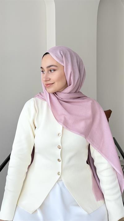Lesa Kaşmir Viscon Şal - Toz Pembe