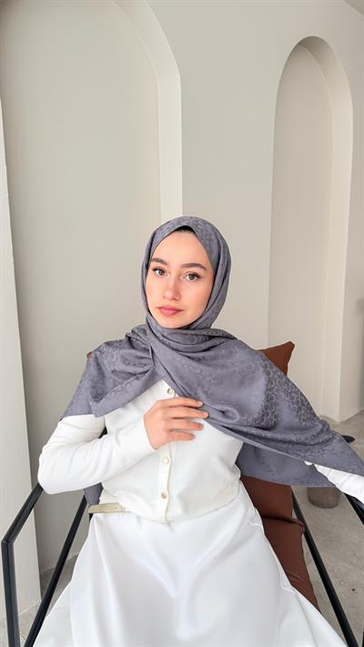Liva İpeksi Jakar Şal - Koyu Gri
