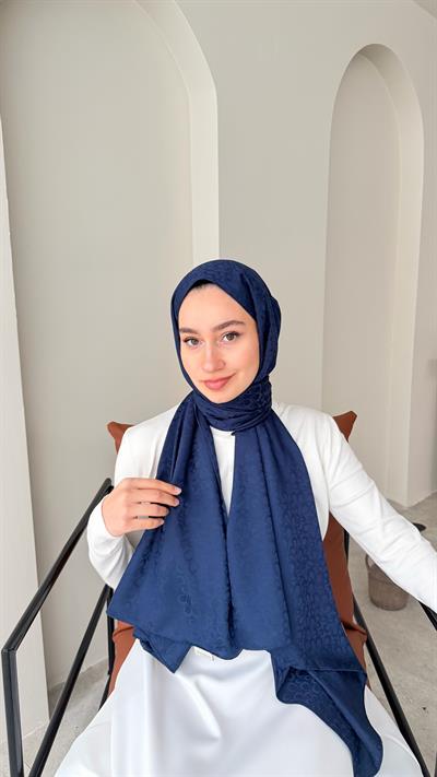 Liva İpeksi Jakar Şal - Lacivert