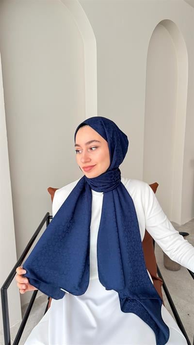 Liva İpeksi Jakar Şal - Lacivert