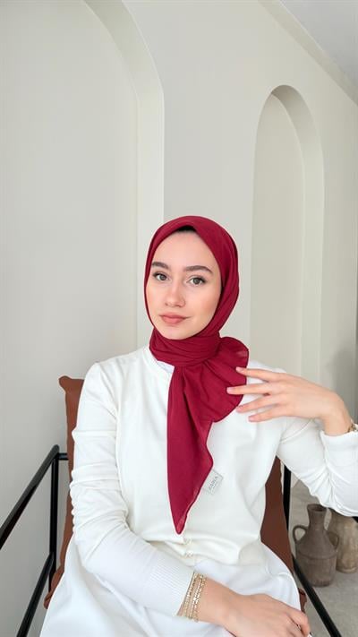 Lora Pamuk Eşarp - Bordo