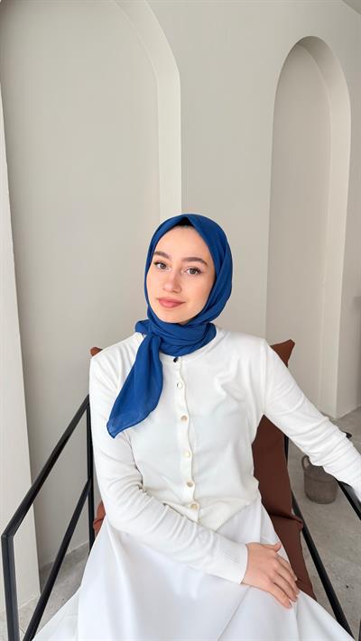 Lora Pamuk Eşarp - Gece Mavisi