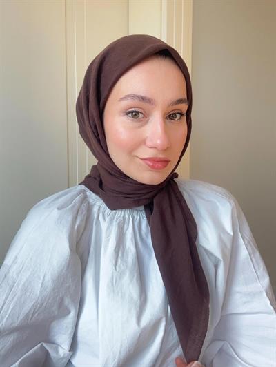 Lora Pamuk Eşarp - Koyu Kahve