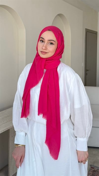 Lora Pamuk Şal - Fuşya
