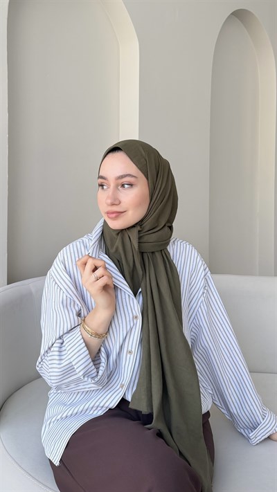 Lora Pamuk Şal - Haki
