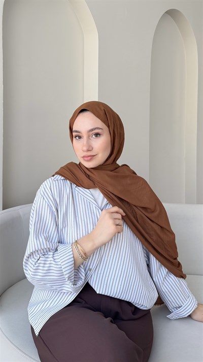 Lora Pamuk Şal - Kahve