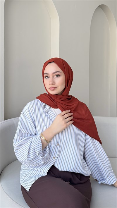 Lora Pamuk Şal - Kiremit