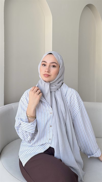 Lora Pamuk Şal - Taş Gri