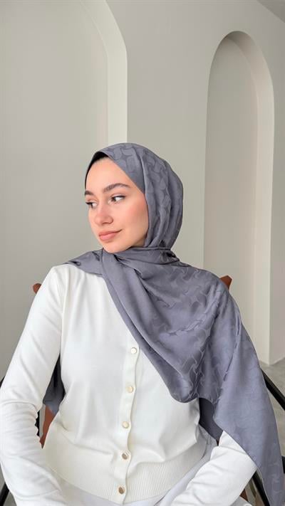 Maral İpeksi Jakar Şal - Koyu Gri
