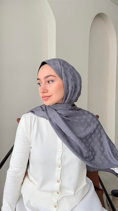Maral İpeksi Jakar Şal - Koyu Gri