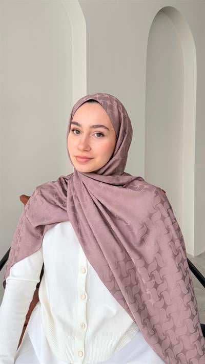 Maral İpeksi Jakar Şal - Pembemsi Vizon
